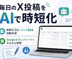 毎日のX投稿をAIで時短化します 毎日のX投稿をAIで時短化します