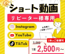 リピーター様1本2500円でショート動画作成します イメージ1