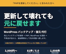 WordPressのバックアップ・復元を代行します WordPress のプロが対応で安心！すべて丸投げ可！