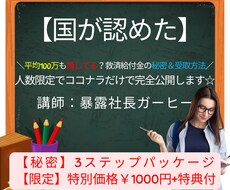 国が認めた救済金→平均100万受給方法を暴露します イメージ1