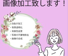 写真の加工、合成、背景透明化おこないます イメージ1