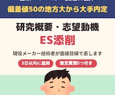 面接で崩れないESに。現役メーカー技術者が直します イメージ1