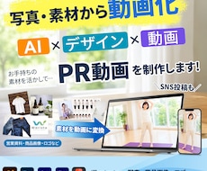 写真・デザイン素材からAI×PR動画を制作します 商品写真やデザイン素材をもとに、AIを活用したPR動画を制作