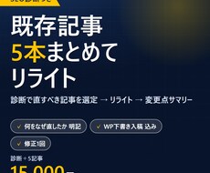 SEO診断付きで既存記事5本をリライトします イメージ1