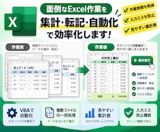 Excelの面倒な集計・転記作業を自動化します イメージ1