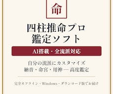 四柱推命鑑定ソフト命式を自動作成し鑑定書出力します 生年月日・時刻から命式・十神・蔵干を自動計算。PDF出力対応
