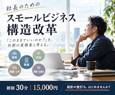社長殿！スモールビジネスの構造改革を一緒に考えます 売上だけでは解決しない経営課題を構造から整理