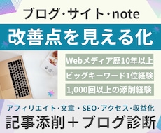 記事添削＋ブログ診断⭐︎アフィリエイト改善します 文章×アフィリエイト×SEO×収益化の問題点をダブル改善