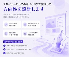 デザイナーとしての資質と方向性を整理します 60分のデザイナーキャリア整理セッション