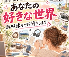 あなたの好きな世界、興味津々でお聞きします イメージ1
