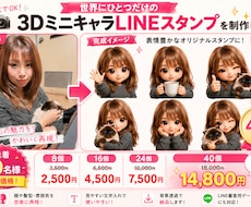 写真1枚で3DミニキャラLINEスタンプ制作します イメージ1