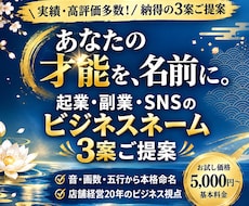 あなたの才能を名前に｜ビジネスネーム命名します イメージ1