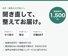 30分1,500円｜音声・動画を文字起こしします イメージ1