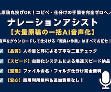 ナレーションアシスト｜1万字まで原稿を音声化します イメージ1