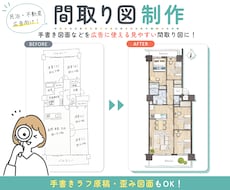 思わず目を引く！温かみある家具付き間取り図作ります 不動産広告・民泊に使える間取り図をお好みのスタイルで作成