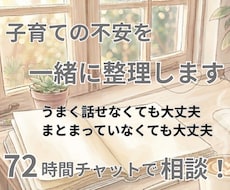 子育ての不安を一緒に整理します 子育てや親子関係のモヤモヤを、安心して話せるチャット相談です
