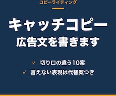 商品・サービスのキャッチコピーと広告文を書きます 「特徴」を「買う理由」に言い換えて、切り口の違う案を出します