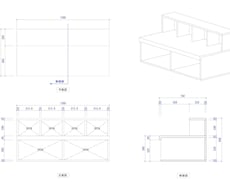 DIYの家具等の図面をかきます DIYの家具図のイメージ図を正確な寸法の拾い出しに!!