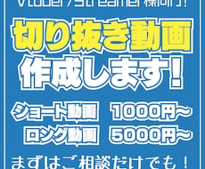 Shorts、切り抜きなど動画作成します