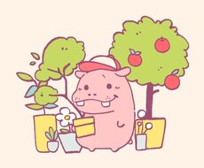 可愛い動物を可愛く個性的な絵柄でアイコンを描きます