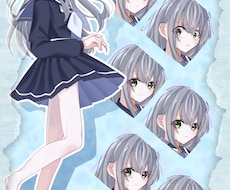 爽やかなセーラー服の黒髪女子をお譲りします 爽やか、癒し、可愛い、涼し気な女の子のイラストです