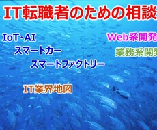 IT系の経験・未経験者の転職・市場感等相談承ります これからのITは何？IT市場の構造とは？チャンスがあるのか？