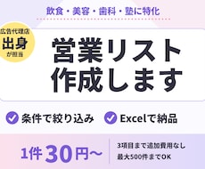 飲食・美容・歯科・塾の営業リストを作成します イメージ1