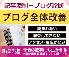 記事添削＋ブログ診断⭐︎まとめて全体改善します アフィリエイト×SEO×収益化の問題点を記事添削＋ブログ診断