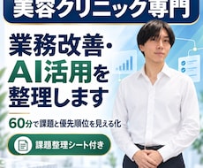 美容クリニックの業務改善・AI活用を支援します 現場経験者が60分で課題と改善優先順位を見える化