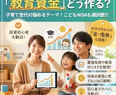 教育資金★こどもNISA等の不安や疑問を整理します 投資初心者のパパママ！教育資金づくりの不安や疑問を解消♪