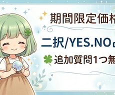 11月迄限定☆二択/yes.no占います イメージ1