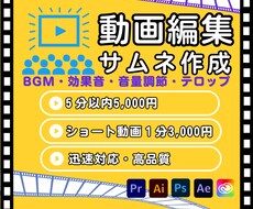 Youtube/SNS/等編集します イメージ1