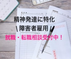 精神発達に特化|障害者枠の就職・転職相談に乗ります 人材業界と転職経験でノウハウを蓄積したプロが教えます。