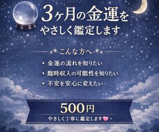 未来の3ヶ月の金運をメッセージをお伝えします イメージ1