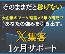 自然体で売れるX運用のコンセプトや集客を設計します 大企業のマーケティング理論でX運用をマンツーマンでサポート