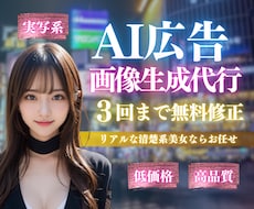 広告SNS投稿に活用◎AI美女画像生成代行します 1枚～大量注文もOK！特に広告向きの清楚系美女が得意です