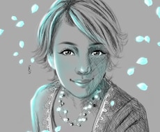 霊能力を持つ絵師がオーラの輝きが似顔絵に加えます 自分のオーラの輝きが実物化になる幻の似顔絵