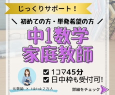 元教師が中1数学の基礎定着を優しくサポートします 「分からない」に寄り添うマンツーマン指導！さかのぼり学習対応