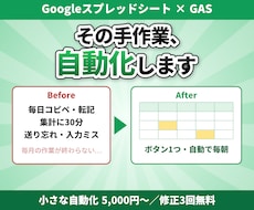 スプレッドシートの手作業をGASで自動化します イメージ1
