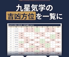 九星気学の吉凶方位を出すExcelを提供します イメージ1