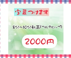 字幕(フルテロップ)付けます イメージ1
