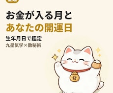 お金が入る月とあなたの開運日を鑑定します イメージ1