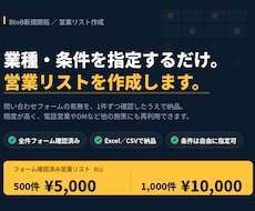 業種、詳細条件に合わせた営業リストを作成します イメージ1