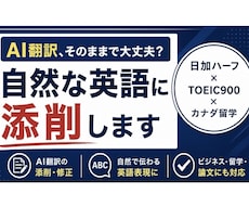 留学経験者がAI翻訳や英文を自然な英語に添削します イメージ1