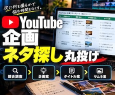 YouTube企画をリサーチして提案します イメージ1
