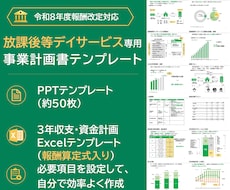 放課後等デイサービスの事業計画テンプレを販売します 構成済みPPT約50枚＋報酬算定式入り3年収支・資金計画