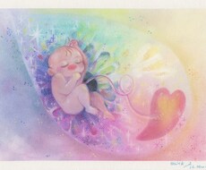 お腹の中の赤ちゃんパステル画描きます イメージ1