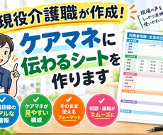 現役介護職が作成！ケアマネに伝わるシートを作ります イメージ1