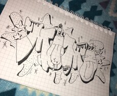 写真、文字に基づいて似顔絵、デザインします イメージ1