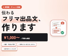 メルカリの写真と出品文、送るだけで整えます イメージ1